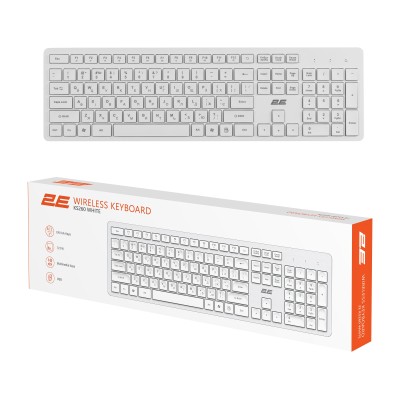 Клавіатура мембранна 2E KS260 106key, WL, EN/UK, білий (2E-KS260WWH_UA)