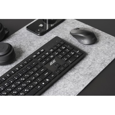 Клавіатура мембранна 2E KS260 106key, WL, EN/UK, чорний (2E-KS260WB)