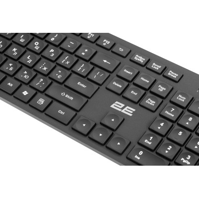 Клавіатура мембранна 2E KS260 106key, WL, EN/UK, чорний (2E-KS260WB)
