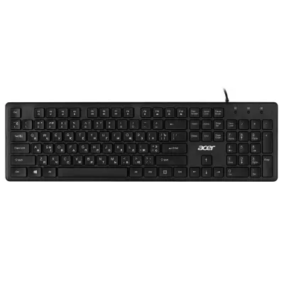 Клавіатура мембранна Acer OKW020, 104key ,USB-A, EN/UKR/RU,чорний (ZL.KBDEE.013)