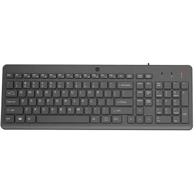 Клавіатура мембранна HP 150, 104key, USB-A, EN/RU, чорний (664R5AA)