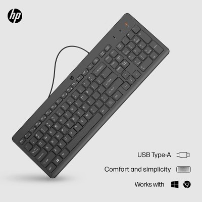Клавіатура мембранна HP 150, 104key, USB-A, EN/RU, чорний (664R5AA) Клавіатура мембранна HP 150, 104key, USB-A, EN/RU, чорний (664R5AA)