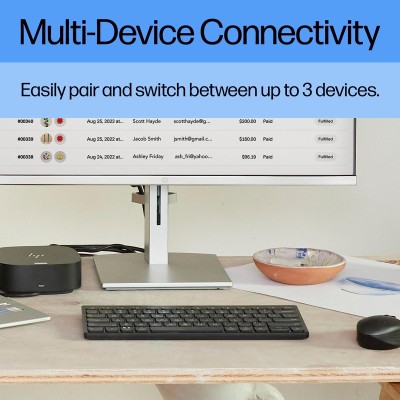 Клавіатура мембранна HP 350 Compact Multi-Device, 78key, BT, EN/UK, чорний (692S8AA)