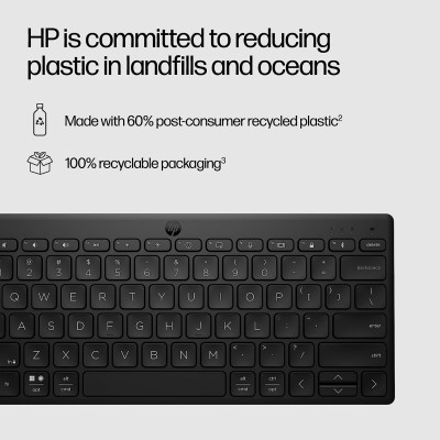 Клавіатура мембранна HP 350 Compact Multi-Device, 78key, BT, EN/UK, чорний (692S8AA)