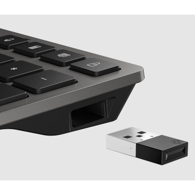 Клавіатура мембранна HP 720 Multi-Device Rechargeable, 109key, WL/BT, EN/UK, чорний (9T5B1AA)