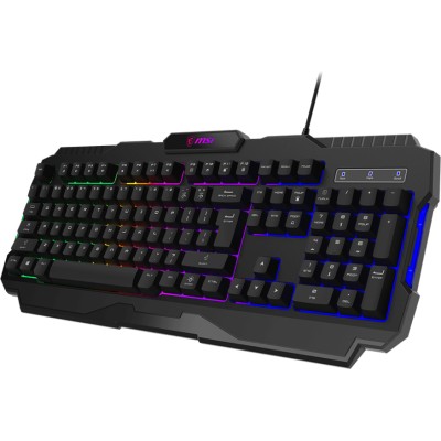 Клавіатура мембранна MSI FORGE GK100 104key, USB-A, EN/UKR/RU, ColorLED, чорний (S11-04UA221-HH9)