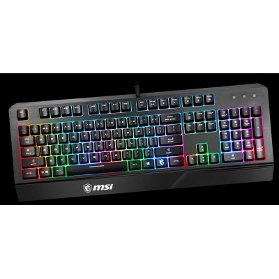 Клавіатура мембранна MSI Vigor GK20 UA 104key, USB-A, EN/UKR/RU, ColorLED, чорний (S11-04UA208-CL)