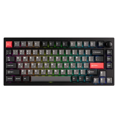 Клавіатура механічна Lemokey P1 Pro 84Key, Keychron Super Banana, WL/BT/USB-A, QMK/VIA, Hot-Swap, EN/UKR, RGB, Knob, Carbon Blac