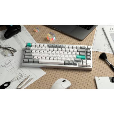Клавіатура механічна Lemokey P1 Pro 84Key, Keychron Super Brown, WL/BT/USB-A, QMK/VIA, Hot-Swap, EN/UKR, RGB, Knob, Space Silver