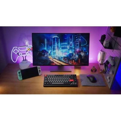 Клавіатура механічна Lemokey P1 Pro 84Key, Keychron Super Red, WL/BT/USB-A, QMK/VIA, Hot-Swap, EN/UKR, RGB, Knob, Carbon Black (