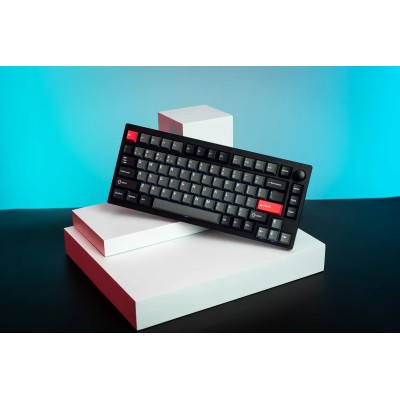 Клавіатура механічна Lemokey P1 Pro 84Key, Keychron Super Red, WL/BT/USB-A, QMK/VIA, Hot-Swap, EN/UKR, RGB, Knob, Carbon Black (
