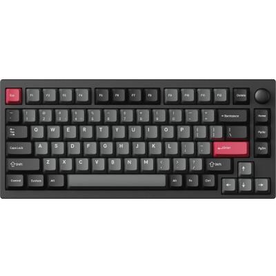 Клавіатура механічна Lemokey P1 Pro 84Key, Keychron Super Red, WL/BT/USB-A, QMK/VIA, Hot-Swap, EN/UKR, RGB, Knob, Carbon Black (