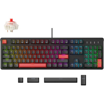 Клавіатура механічна Lemokey X3 104Key, Keychron Red, USB-A, QMK/VIA, Hot-Swap, EN/UKR, RGB, чорний (X3-H1-UA)
