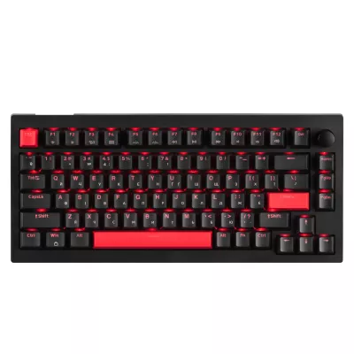 Клавіатура механічна Lemokey X4 84Key, Keychron Brown, USB-A, QMK/VIA, Hot-Swap, EN/UKR, Red led, чорний (X4-A3-UA)
