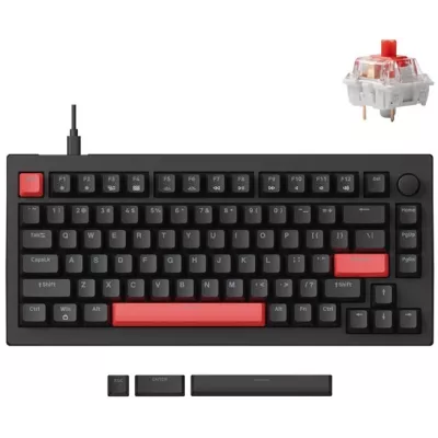 Клавіатура механічна Lemokey X4 84Key, Keychron Red, USB-A, QMK/VIA, Hot-Swap, EN/UKR, Red led, чорний (X4-A1-UA)