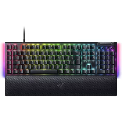 Клавіатура механічна Razer BlackWidow V4, 114key, Yellow Switch, USB-A, EN/RU, RGB, чорний (RZ03-04692500-R3R1)