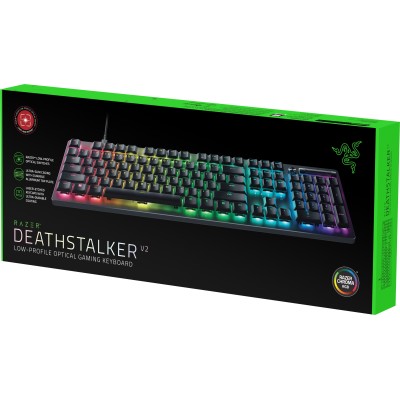 Клавіатура механічна Razer DeathStalker V2 105key, Red Switch, USB-A, EN/RU, RGB, чорний (RZ03-04500800-R3R1)