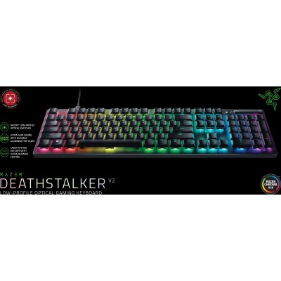 Клавіатура механічна Razer DeathStalker V2 105key, Red Switch, USB-A, EN/RU, RGB, чорний (RZ03-04500800-R3R1)