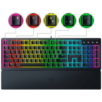 Клавіатура механічна Razer Ornata V3 104key, Mecha-Membrane Switch, USB-A, EN/UK, RGB, чорний (RZ03-04462100-R371)