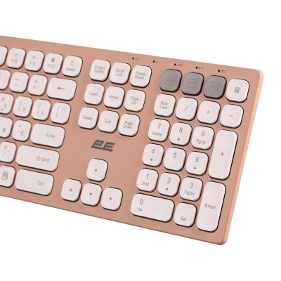 Клавіатура ножнична 2E KS270 109key, WL/BT, EN/UK, рожево-білий (2E-KS270WBPN_UA)