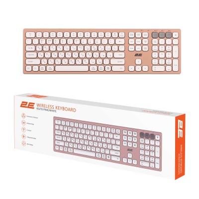 Клавіатура ножнична 2E KS270 109key, WL/BT, EN/UK, рожево-білий (2E-KS270WBPN_UA)