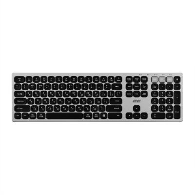 Клавіатура ножнична 2E KS270 109key, WL/BT, EN/UK, сіро-чорний (2E-KS270WBGR_UA)