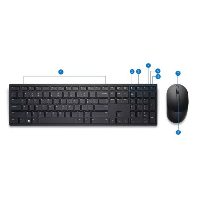 Комплект Dell Pro Wireless Keyboard and Mouse - KM5221W - Ukrainian (QWERTY) (580-AJRT)