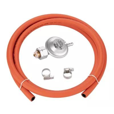 Комплект GOK підключення газового балону з вентилем Shell та KLF (редуктор 1шт, шланг 2м, хомут 2шт)