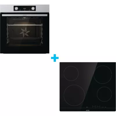 Комплект Gorenje (духовка + поверхня склокераміка BO6737E02X -нерж + ECT41SC- чорна), 738881 (SET_BO6737E02X_ECT41SC)