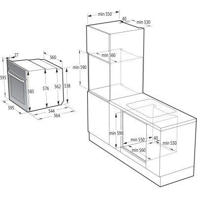 Комплект Gorenje (духовка електрична BO6735E05B + поверхня газова на склі GTW641EB), 743549, чорн (SET_BO6735E05B_GTW641EB)