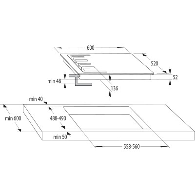Комплект Gorenje (духовка електрична BO6735E05B + поверхня газова на склі GTW641EB), 743549, чорн (SET_BO6735E05B_GTW641EB)