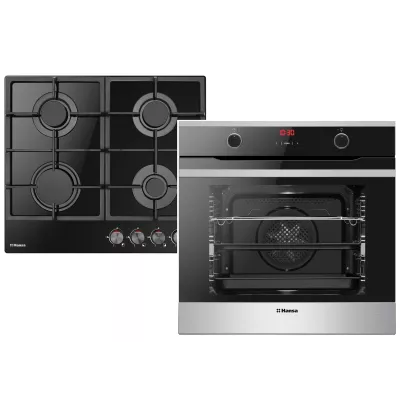 Комплект Hansa (духовка електрична + поверхня газова на склі), чорний (FCGI69326)