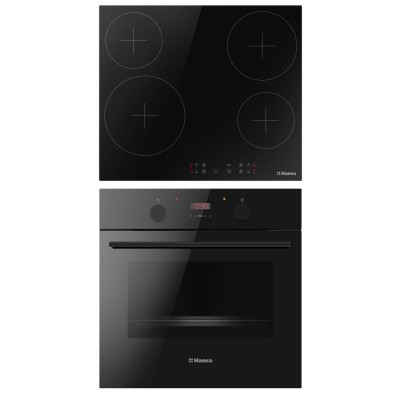 Комплект Hansa (духовка електрична + поверхня склокерамічна), чорний (FCCS68309)