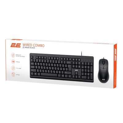 Комплект клавіатура та миша 2E MK401 USB-A, EN/UK, чорний (2E-MK401UB_UA)