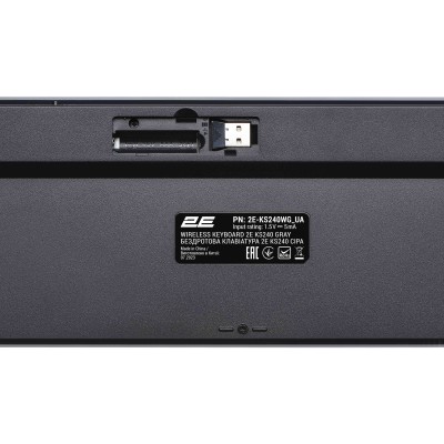 Комплект клавіатура та миша 2E MK440 WL/BT, EN/UK, сіро-чорний (2E-MK440WBGR_UA)
