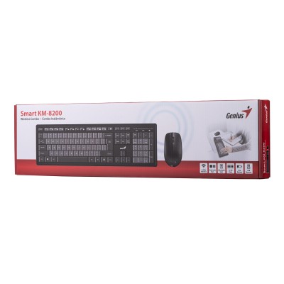 Комплект клавіатура та миша Genius KM-8200, WL, EN/UKR, чорний (31340003428)