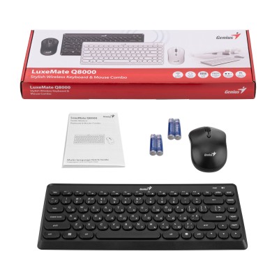 Комплект клавіатура та миша Genius LuxeMate Q-8000, WL, EN/UKR, чорний (31340013414)