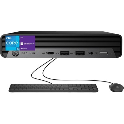 Комп'ютер персональний неттоп HP Pro 400-G9 Mini, Intel i3-13100T, 8GB, F512GB, UMA, WiFi, кл+м, 3р, Win11P