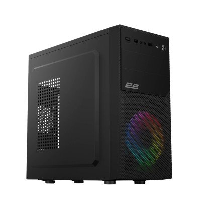 Корпус 2E Basis RD850 без БЖ 1xUSB3.0, 2xUSB2.0, 1x120мм ARGB, VGA 290мм, Metal Side Panel, mATX, чорний (2E-RD850)