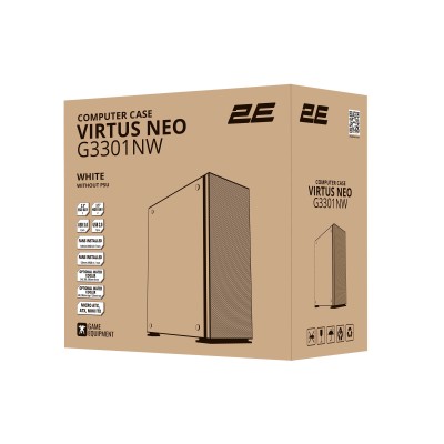 Корпус 2E GAMING Virtus Neo G3301NW без БЖ 2xUSB3.0, 1xUSB2.0, 3x140мм ARGB, 1x120мм ARGB, VGA 340мм, LCS ready, контролер з пул