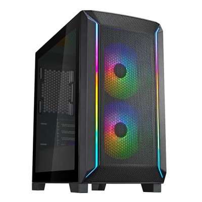 Корпус SilverStone Fara FA312Z-BG без БЖ, 2xUSB3.0, 2x140мм, ARGB VGA 365мм, LCS ready, TG Side Panel, mATX, чорний (SST-FA312Z-