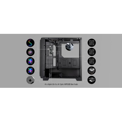Корпус SilverStone Fara FA312Z-BG без БЖ, 2xUSB3.0, 2x140мм, ARGB VGA 365мм, LCS ready, TG Side Panel, mATX, чорний (SST-FA312Z-