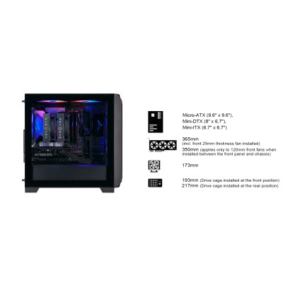 Корпус SilverStone Fara FA312Z-BG без БЖ, 2xUSB3.0, 2x140мм, ARGB VGA 365мм, LCS ready, TG Side Panel, mATX, чорний (SST-FA312Z-