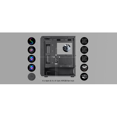 Корпус SilverStone Fara FA511Z-BG без БЖ, 2xUSB3.0, 3x120мм, ARGB VGA 360мм, LCS ready, TG Side Panel, ATX, чорний (SST-FA511Z-B Корпус SilverStone Fara FA511Z-BG без БЖ, 2xUSB3.0, 3x120мм, ARGB VGA 360мм, LCS ready, TG Side Panel, ATX, чорний (SST-FA511Z-B