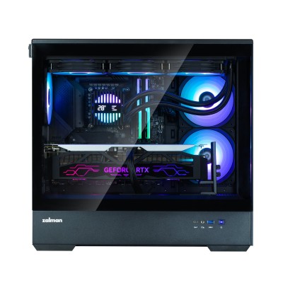 Корпус Zalman P30 Black V2, без БЖ, 1xUSB3.0, 1хUSB Type-C, 3x120мм ARGB, TG Front/Side Panel, mATX, чорний (P30BLACKV2)