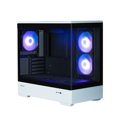 Корпус Zalman P30 без БЖ, 1xUSB3.0, 1xUSBType-C, 3x120мм ARGB, VGA 420мм, LCS ready, TG Side Panel, mATX, чорний/білий (P30BW)