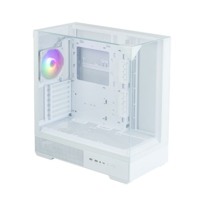 Корпус Zalman P40 Prism без БЖ, 2xUSB3.0, 1xUSBType-C, 1x120мм ARGB, VGA 420мм, LCS ready, TG 3x Panels, ATX, білий (P40PRISMWHI
