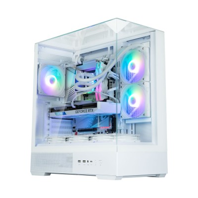 Корпус Zalman P40 Prism без БЖ, 2xUSB3.0, 1xUSBType-C, 1x120мм ARGB, VGA 420мм, LCS ready, TG 3x Panels, ATX, білий (P40PRISMWHI