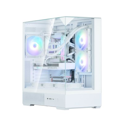 Корпус Zalman P40 Prism без БЖ, 2xUSB3.0, 1xUSBType-C, 1x120мм ARGB, VGA 420мм, LCS ready, TG 3x Panels, ATX, білий (P40PRISMWHI