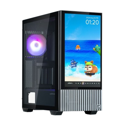 Корпус Zalman Z10 DS, без БЖ, 2xUSB3.0, 1хUSB Type-C, 2х120мм, 1x120мм ARGB, TG Side Panel, ATX, Monitor, чорний (Z10DSBLACK)